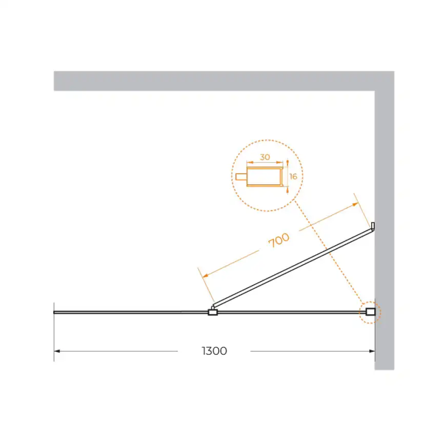 Душевая перегородка LIBERTA-L-1-TB-130-C-NERO стекло Прозрачное, профиль Черный фото 5