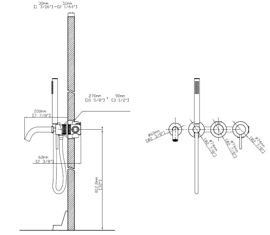 Смеситель для ванны Vincea Groove VBTW-4G1BG, встраиваемый, брашированное золото фото 4