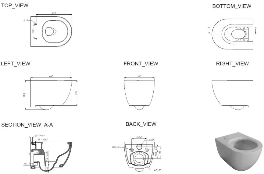Подвесной унитаз Allen Brau Priority Tornado 4.31009.20 безободковый, цвет белый глянец фото 2