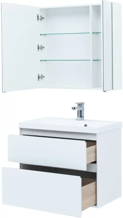 Тумба под раковину Aquanet Гласс 80 белый 238361 фото 16