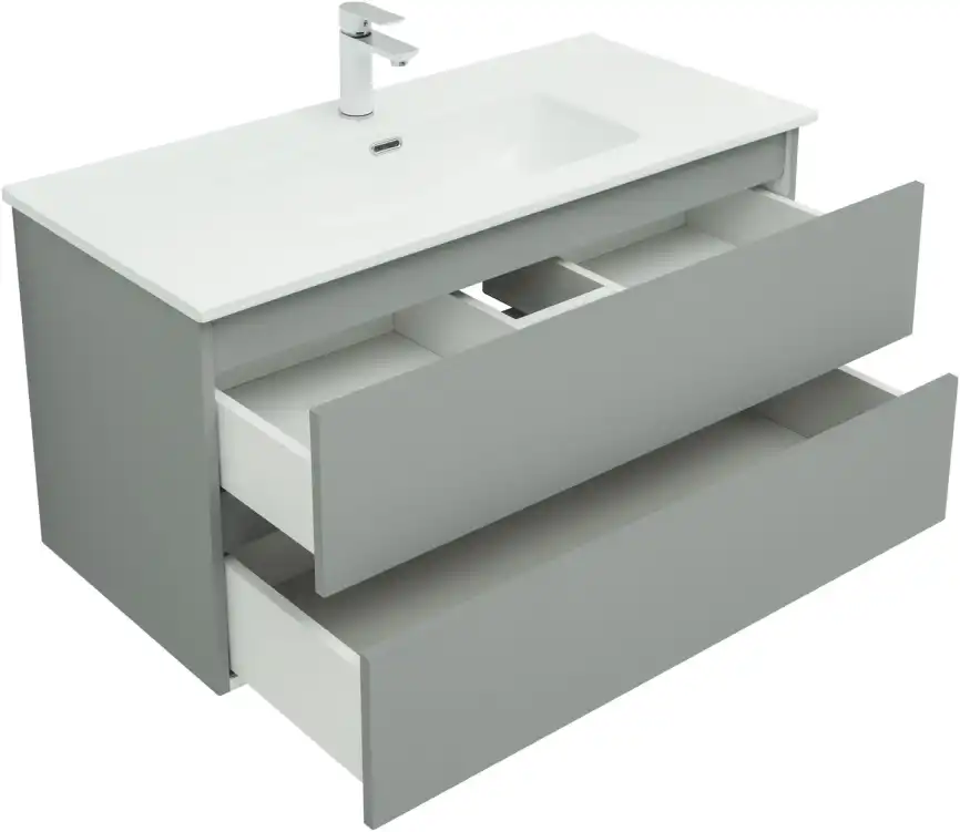 Тумба под раковину Aquanet Вега 2.0 100 мисти грин, подвесная, 337957 фото 11