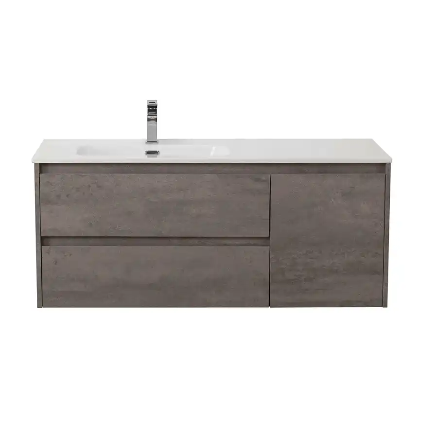 Тумба под раковину BelBagno KRAFT-1200-2C-1A-SO-CG-L подвесная Cemento Grigio фото 1