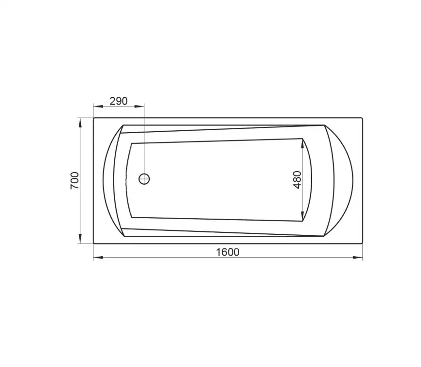 Акриловая ванна Ravak DOMINO 160х70 C621000000 прямоугольная, Белая фото 2