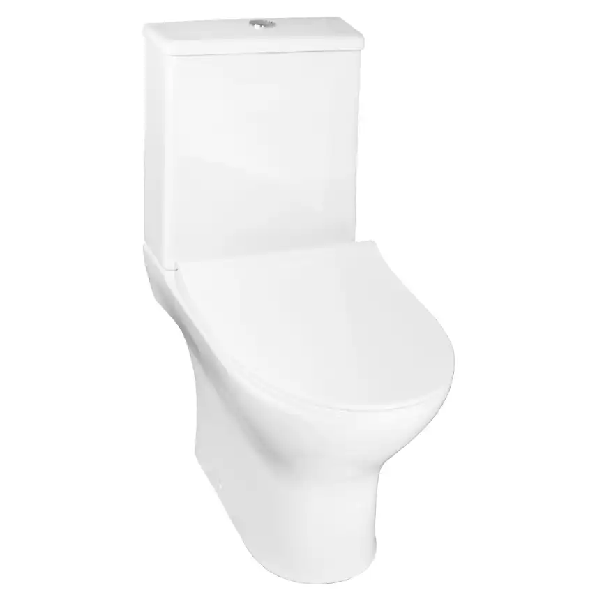 Унитаз-компакт Azario Mist AZ-45  напольный, безободковый, с бачком и сидением микролифт, цвет белый фото 2