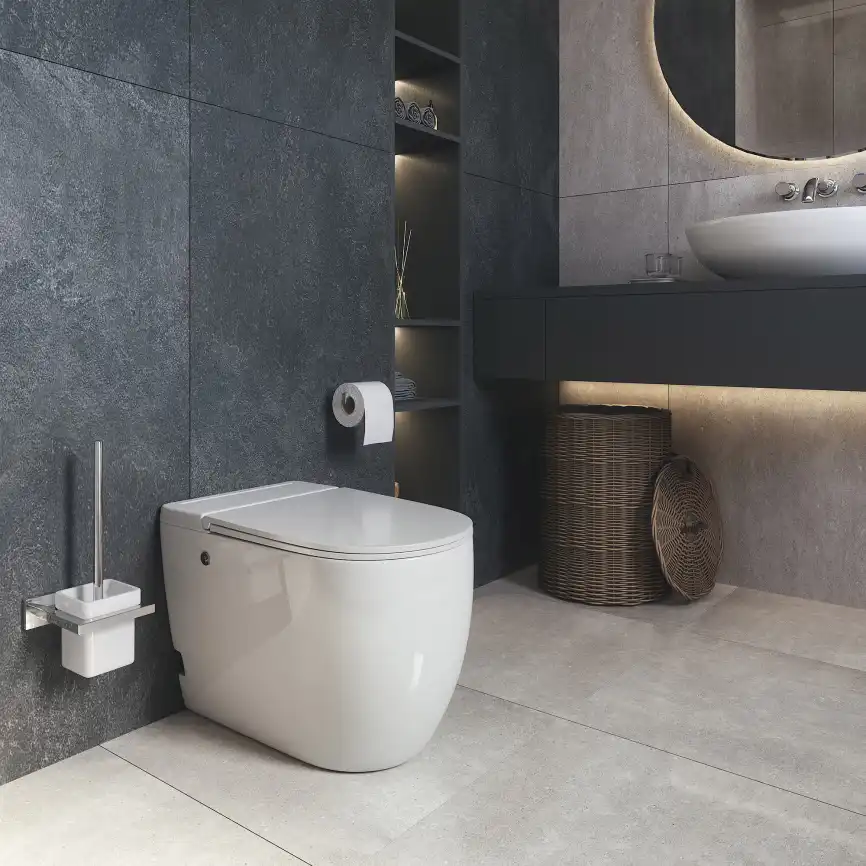 Приставной унитаз Grossman GR-PR-5502 безободковый, Белый глянцевый фото 4