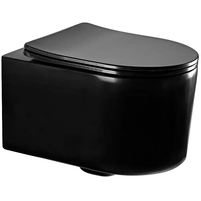 Подвесной унитаз Aquatek Мия AQ2004-MB безободковый, с сиденьем микролифт, Черный матовый фото 1