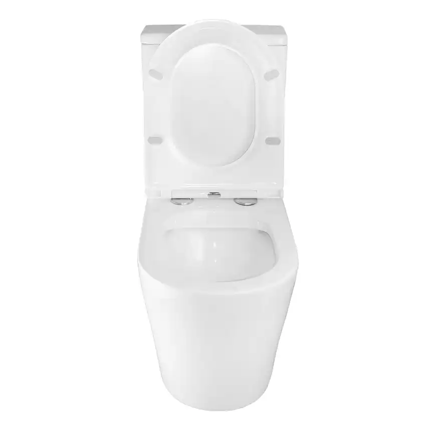 Унитаз напольный Azario Maro AZ-2125 безободковый, с бачком и сидением микролифт, Белый глянцевый фото 5