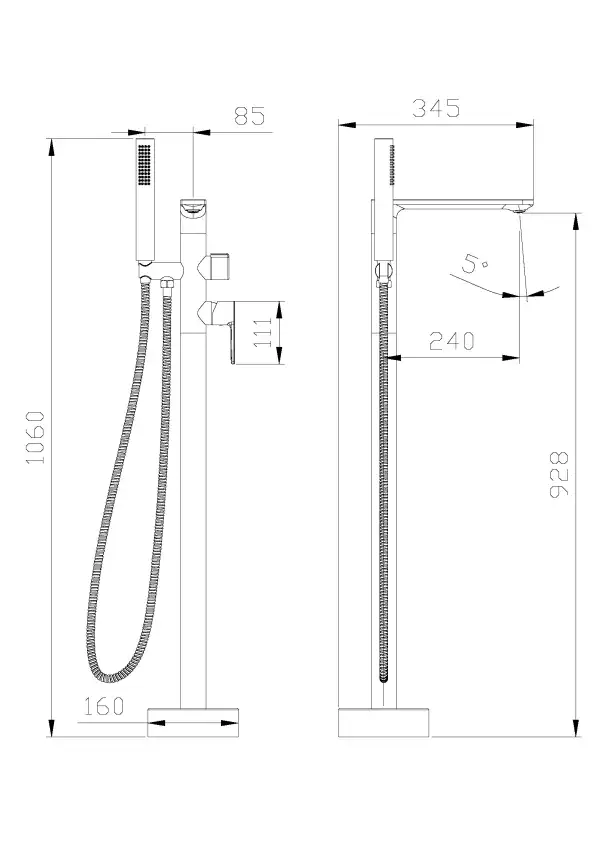 Напольный смеситель для ванны Cezares LUX-VDP-01, Хром фото 8