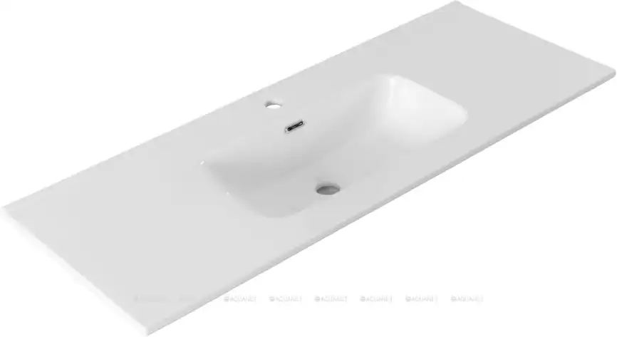 Раковина Aquanet Flat 120 254366 прямоугольная, Белая глянцевая фото 2