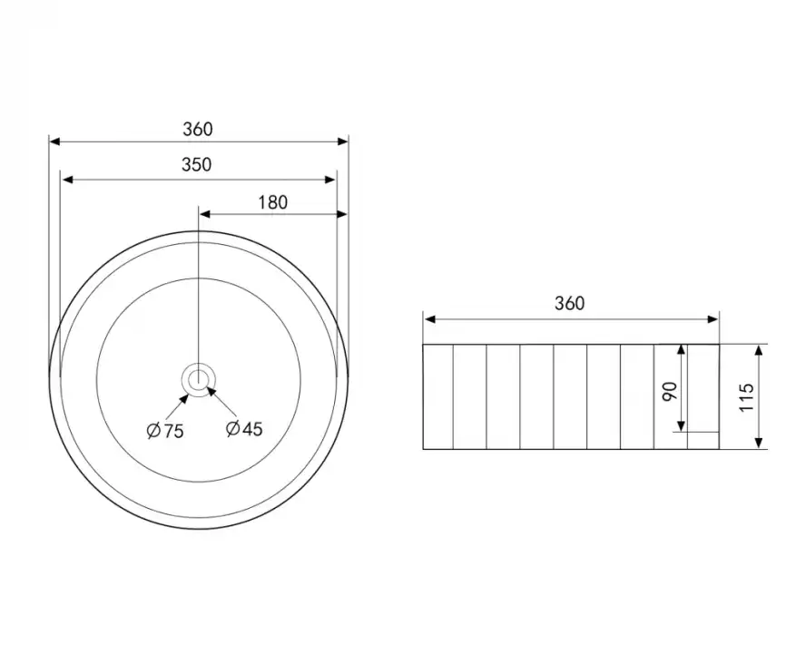 Раковина накладная ABBER BEQUEM 36х36х11,5 AC2111, круглая, белая фото 3