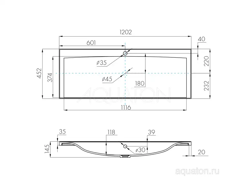 Раковина AQUATON Айрис 120 белая 1A729631AG010 фото 4