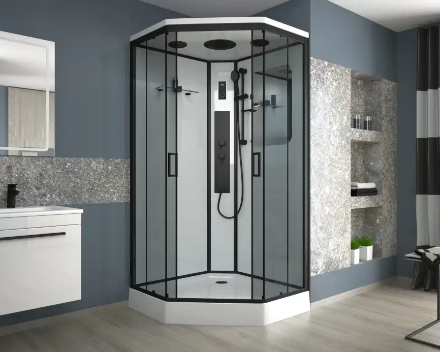 Душевая кабина Niagara Premium 100х100х220 NG-6902-01GDBLACK низкий поддон, с гидромассажем фото 2