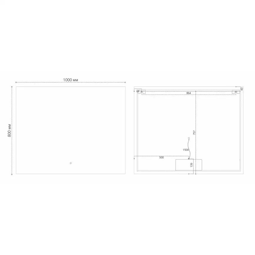 Зеркало Grossman PRAGMA-норма BLACK 100х80 18100802 с подстветкой, сенсорный выключатель, с подогревом, Черный матовый фото 4