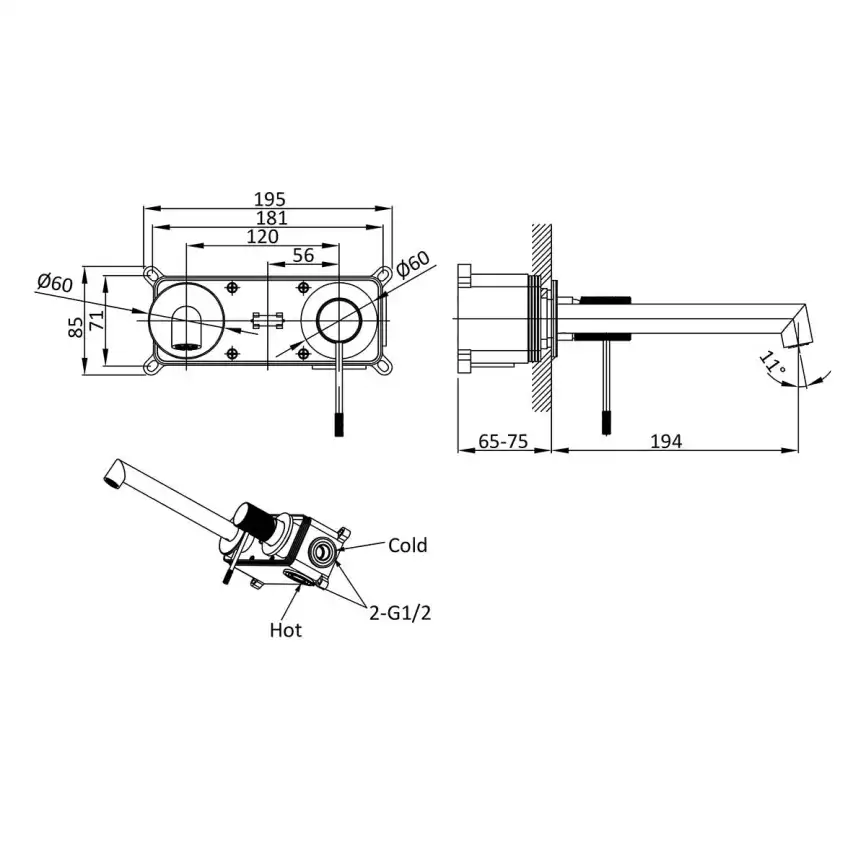 Смеситель для раковины Vincea Desire VBFW-1D1CH встраиваемый однорычажный, хром фото 8