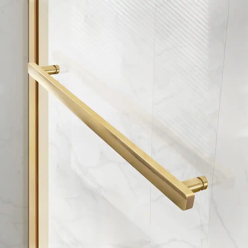 Душевая дверь Vincea Slim Soft 150 VDS-1SS150CLG, раздвижная, профиль брашированное золото, стекло прозрачное фото 2