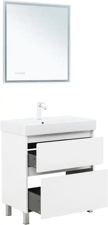 Тумба под раковину Aquanet Nova Lite 2.0 75 напольная, белый глянец, 346337 фото 7