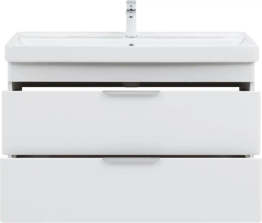 Тумба под раковину Aquanet Ирис New 100 белый глянец, подвесная, 339280 фото 8