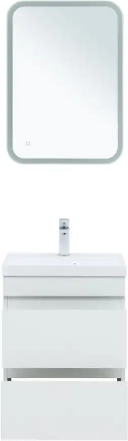 Тумба под раковину Aquanet Нота New 50 2 ящика, белый глянец 335416 фото 8