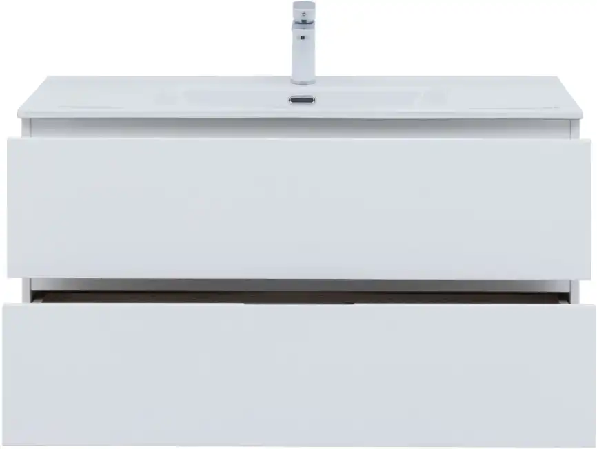 Тумба под раковину Aquanet Алвита New 100 2 ящика, белый матовый 277518 фото 8