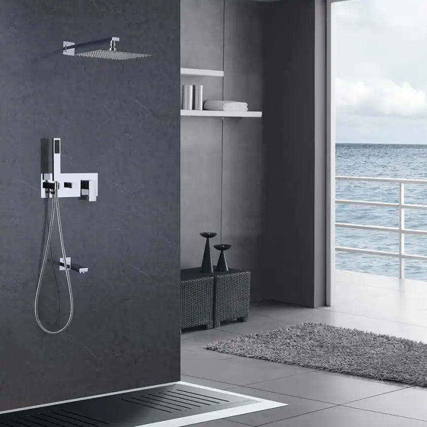 Душевая система ABBER Daheim AF8217 скрытого монтажа с изливом, хром фото 2