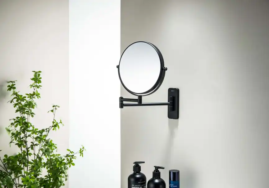 Зеркало косметическое Aquatek AQ4911MB настенное 5х, Черный матовый фото 4