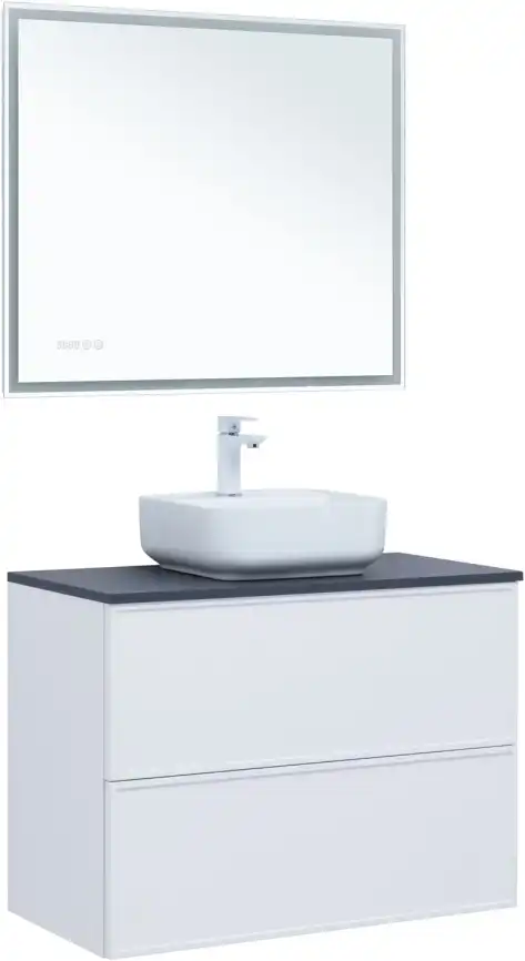 Тумба под раковину Aquanet Арт 90 белый матовый 313256 фото 10