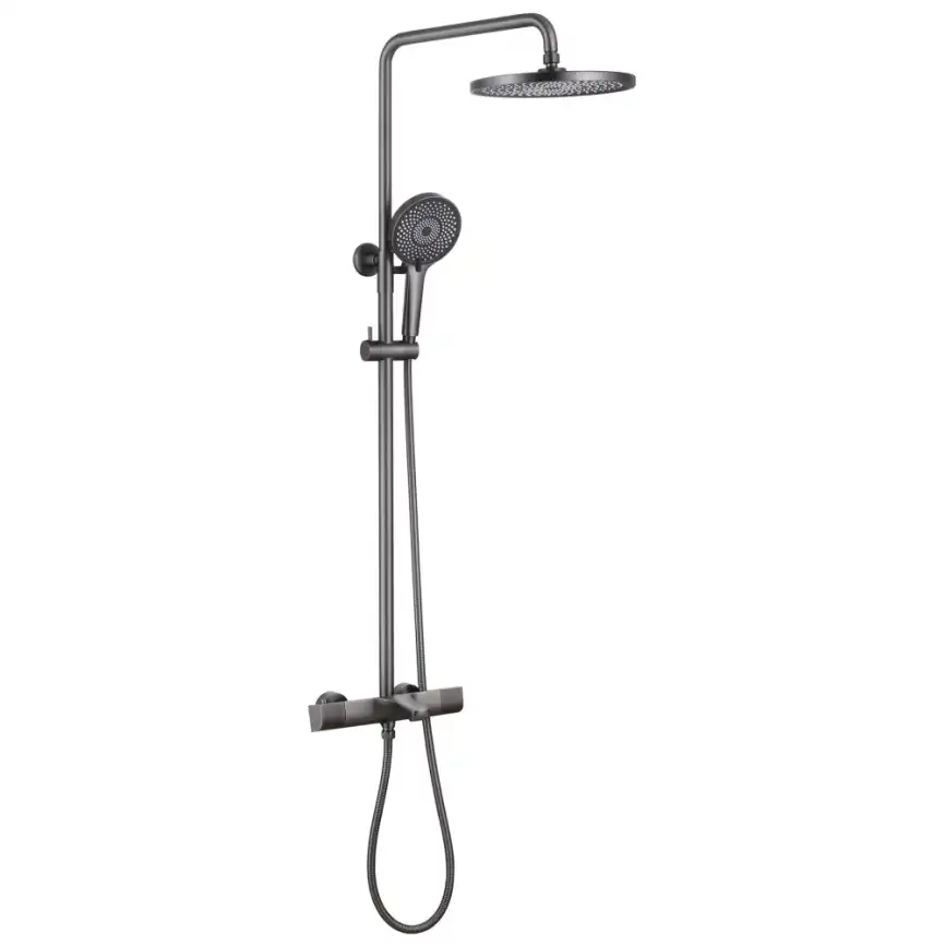 Душевая стойка ABBER Thermostat AF8516NG с термостатом и изливом, никель фото 1