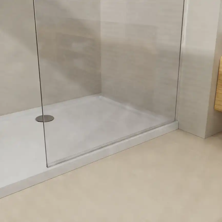 Душевая перегородка Azario Walk-in 100 AZ-251-100-MGR-CL стекло 8 мм прозрачное, профиль Графит матовый фото 7