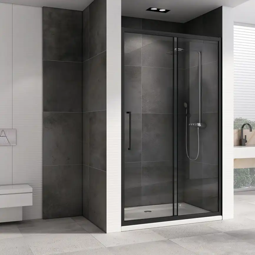 Душевая дверь Abber Schwarzer Diamant 120 см, AG30120BH, профиль Черный, стекло Прозрачное фото 2