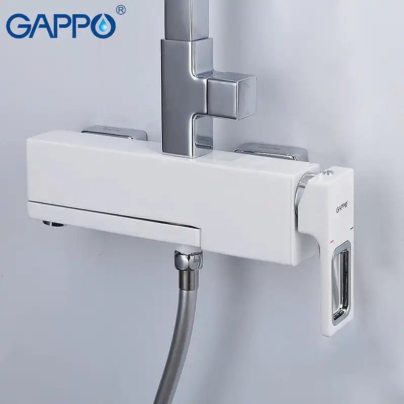 Душевая система Gappo G2417-8  с поворотным изливом, Хром / Белый фото 4