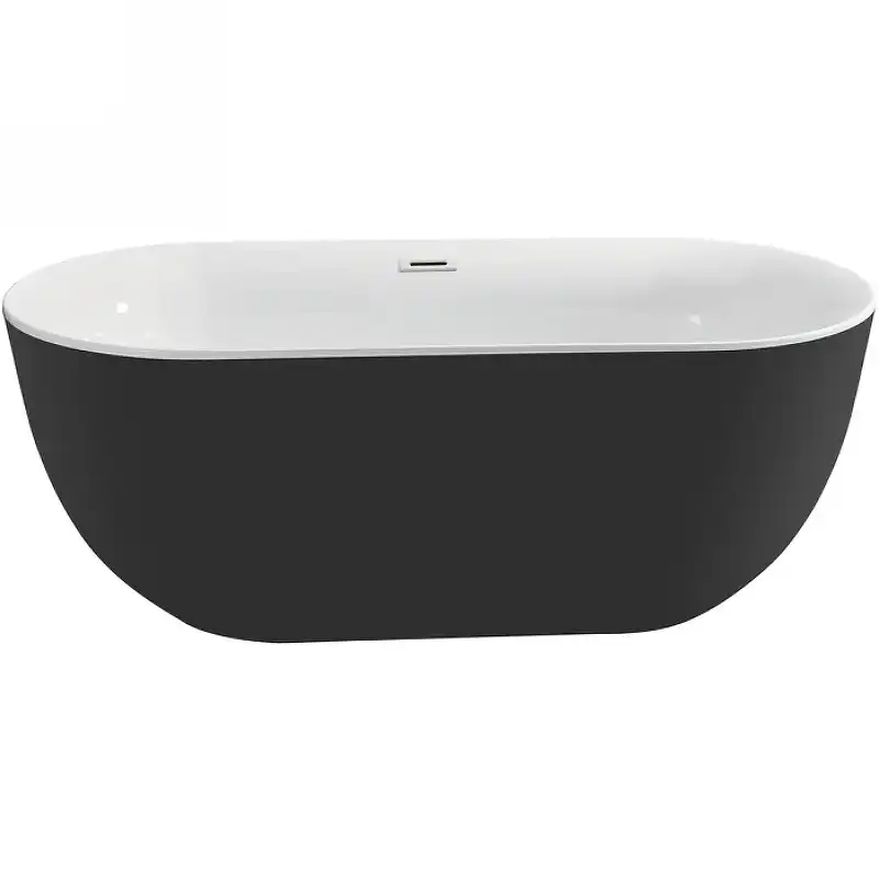 Акриловая отдельностоящая ванна Aquatek Афина 170х78 см, AQ-144778BL, черная глянцевая фото 1