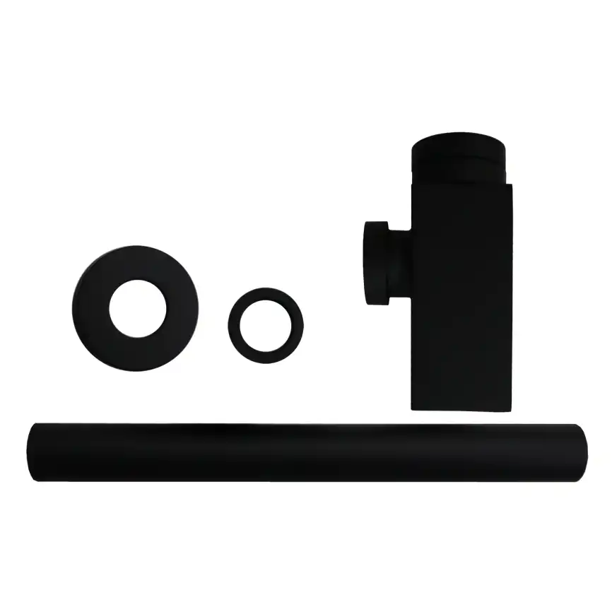 Сифон для раковины AZARIO AZ-109-BL G 1 1/4, без выпуска, квадрат, латунь, черный фото 2