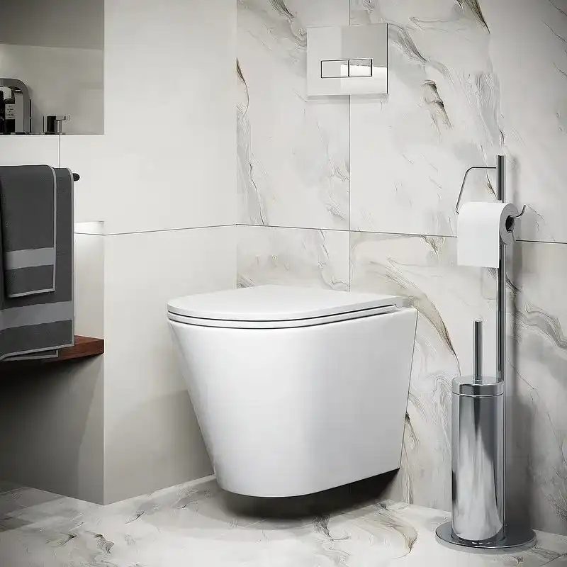 Подвесной унитаз Grossman GR-4478SQ безободковый, смыв торнадо, Белый глянцевый фото 5