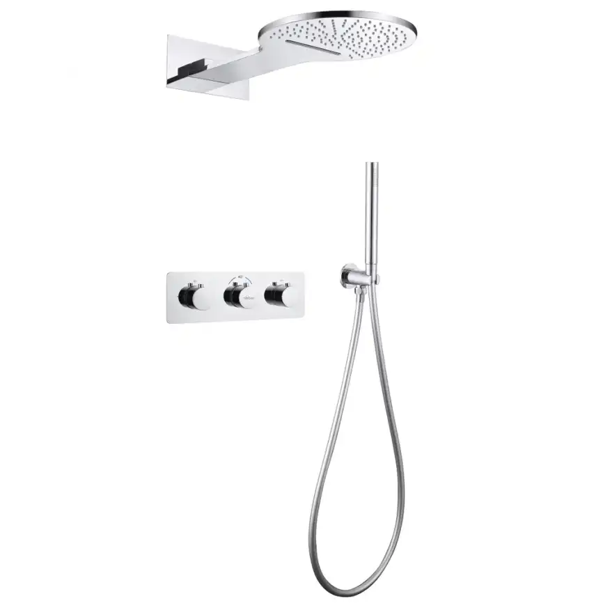 Душевая система ABBER Wasser Kreis AF8151 скрытого монтажа без излива, термостат, хром фото 1