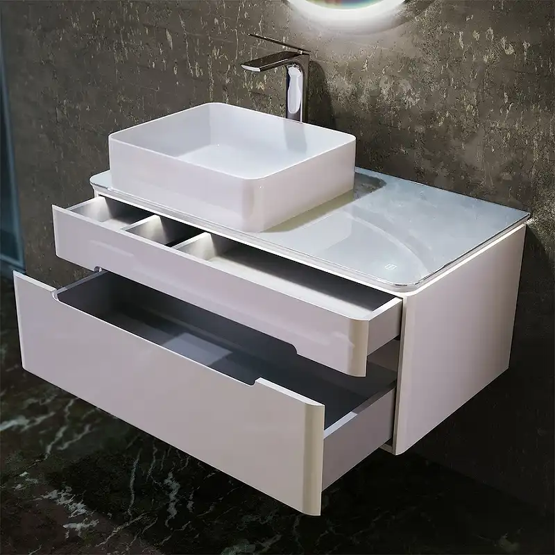 Тумба под раковину Jorno SHINE 90 Shi.01.90/P/W Белая фото 3