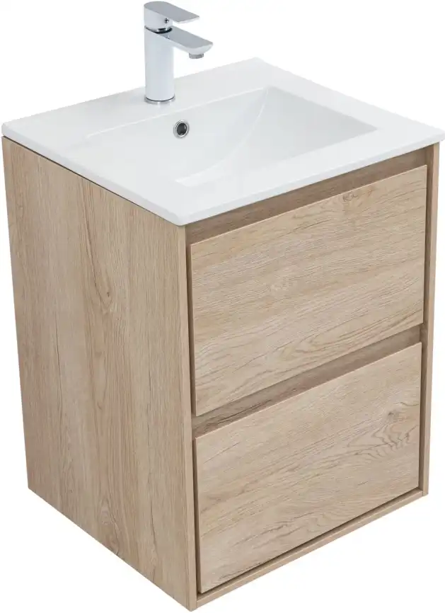 Тумба под раковину Aquanet Милан 50 дуб светлый, подвесная, 336381 фото 7
