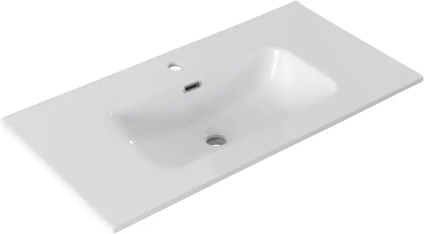 Раковина Aquanet Flat 90 284029 прямоугольная, Белая глянцевая фото 4