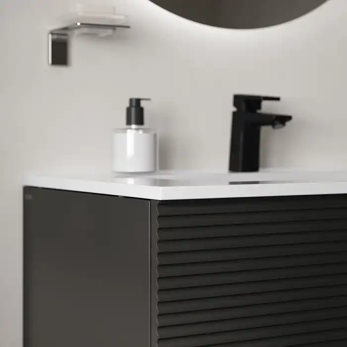 Тумба с раковиной IDDIS Bild 80, подвесная, Темно-серый, BIL80G0i95K фото 11