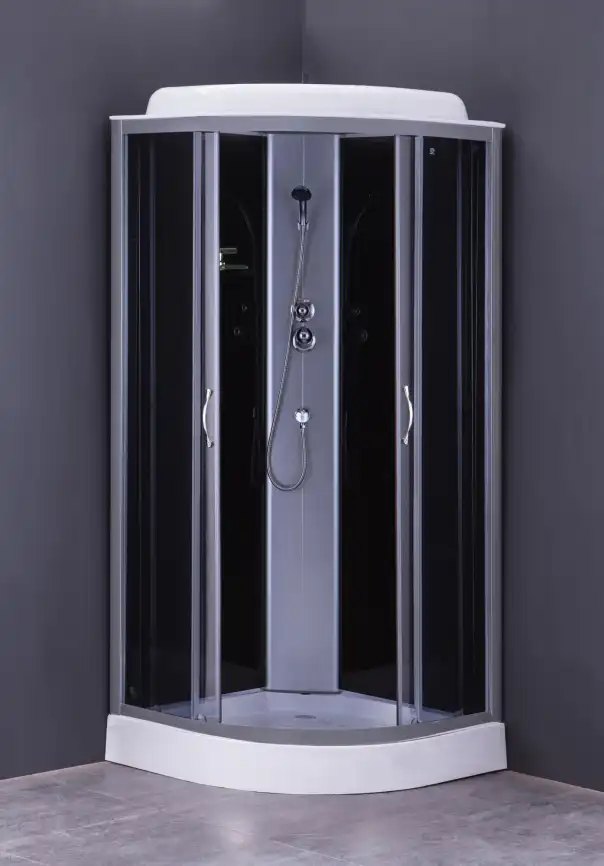 Душевая кабина Loranto 90х90 низкий поддон, прозрачное стекло, профиль Хром, CS-6691 G, 90*90*215 фото 2