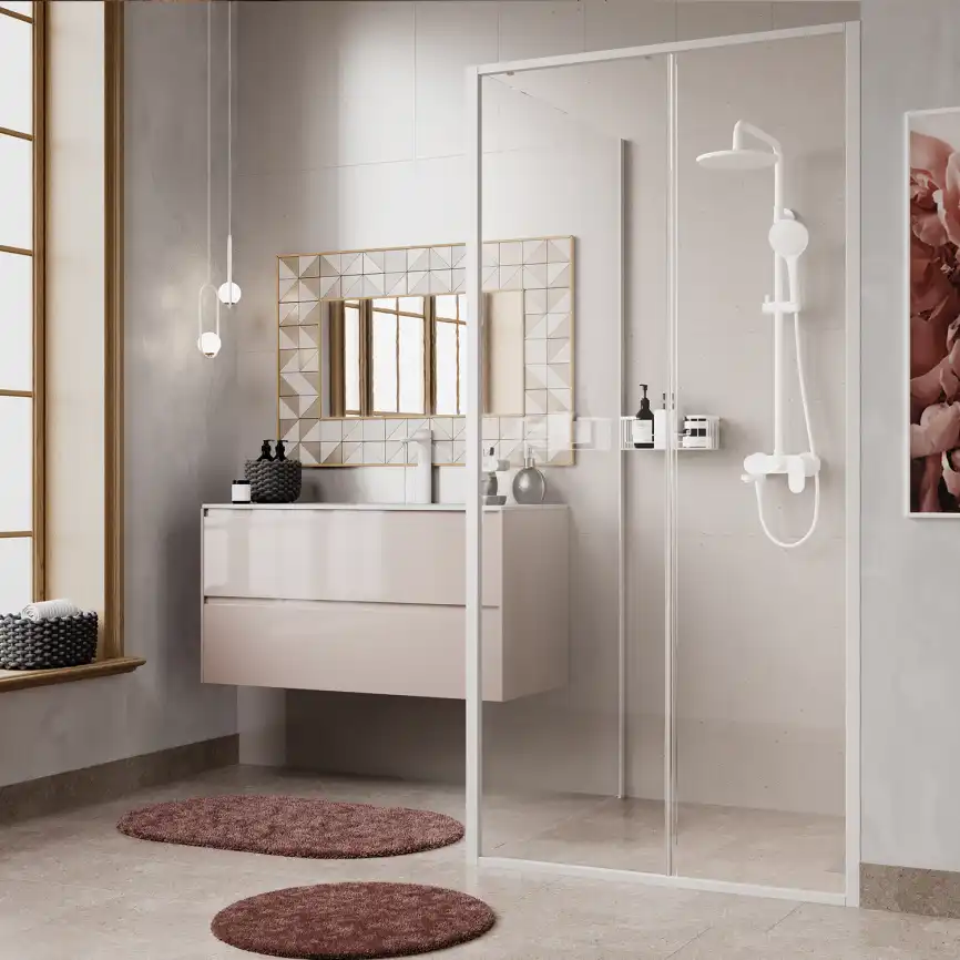 Душевой уголок WasserKRAFT Rhin 44S 100х100 44S19 профиль Белый стекло Прозрачное фото 2