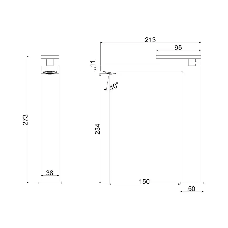 Смеситель для раковины Vincea Dice VBF-2DS2GM однорычажный, вороненая сталь фото 2