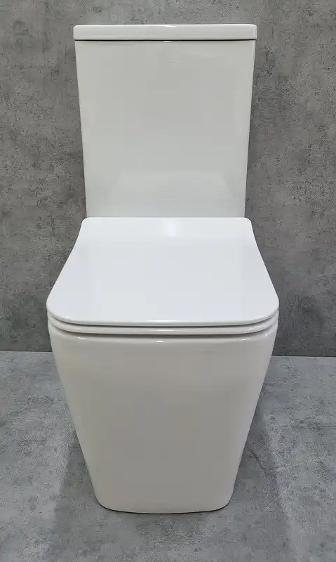 Унитаз-компакт CeramaLux NS-2170, безободковый, с бачком и сидением микролифт Белый фото 3