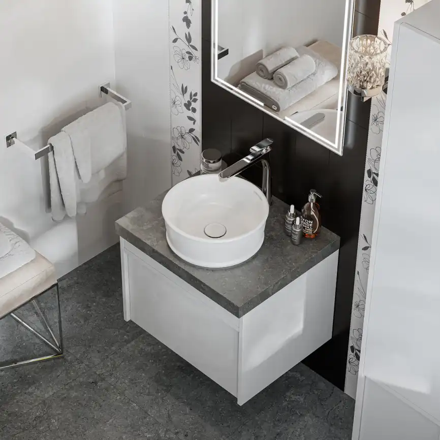 Раковина KERAMA MARAZZI CIRCO накладная, 36 см, белая глянцевая, CI.wb.36 фото 4