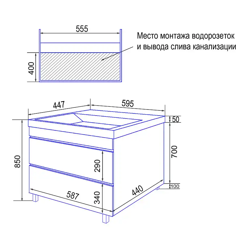 Тумба с раковиной Azario Эстима 60 CS00094592, напольная, Белая глянцевая фото 7