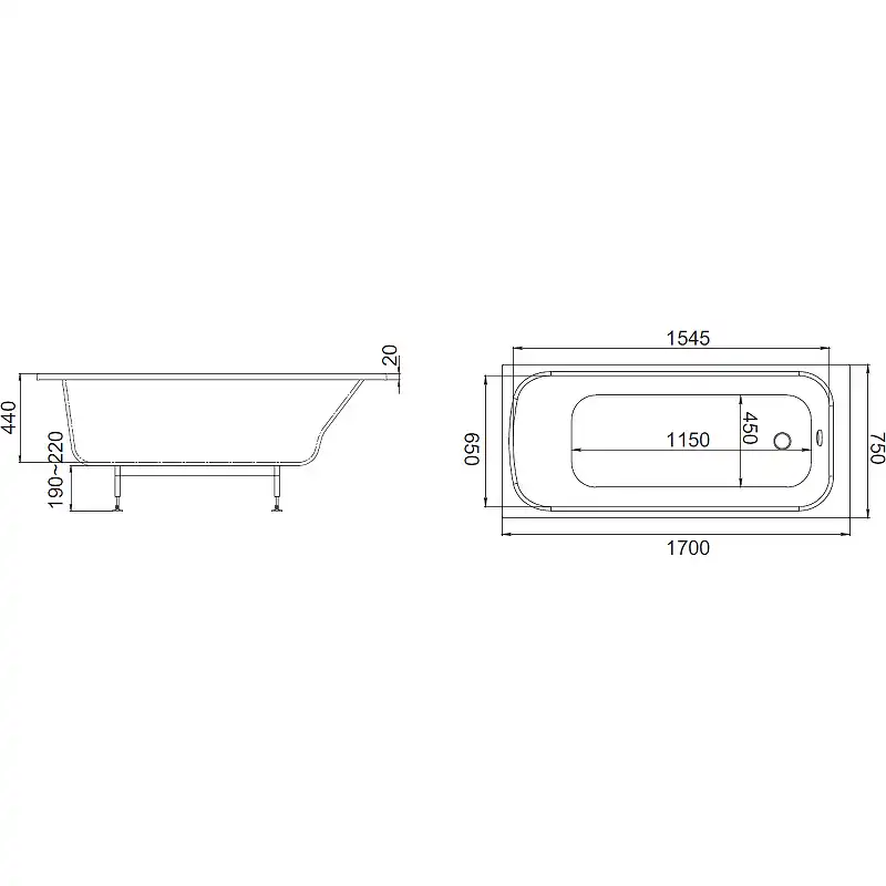 Ванна из искусственного камня Elite 170x75 Jacob Delafon E6D362RU-00 фото 5