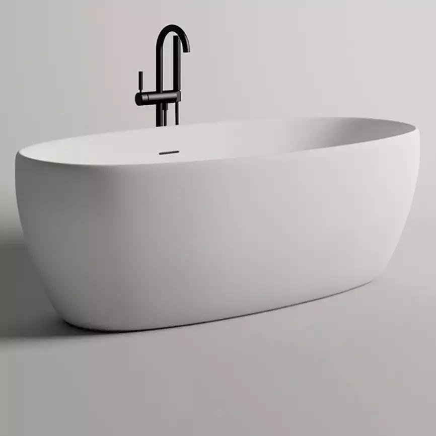 Ванна Salini LUCE 170х85 100121M из материала S-Stone, Белая матовая фото 1