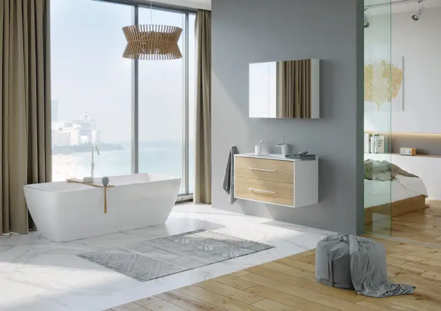 Тумба с раковиной подвесная Aqwella 5 Stars Miami 75 см, MAI0175, цвет Дуб сонома фото 4