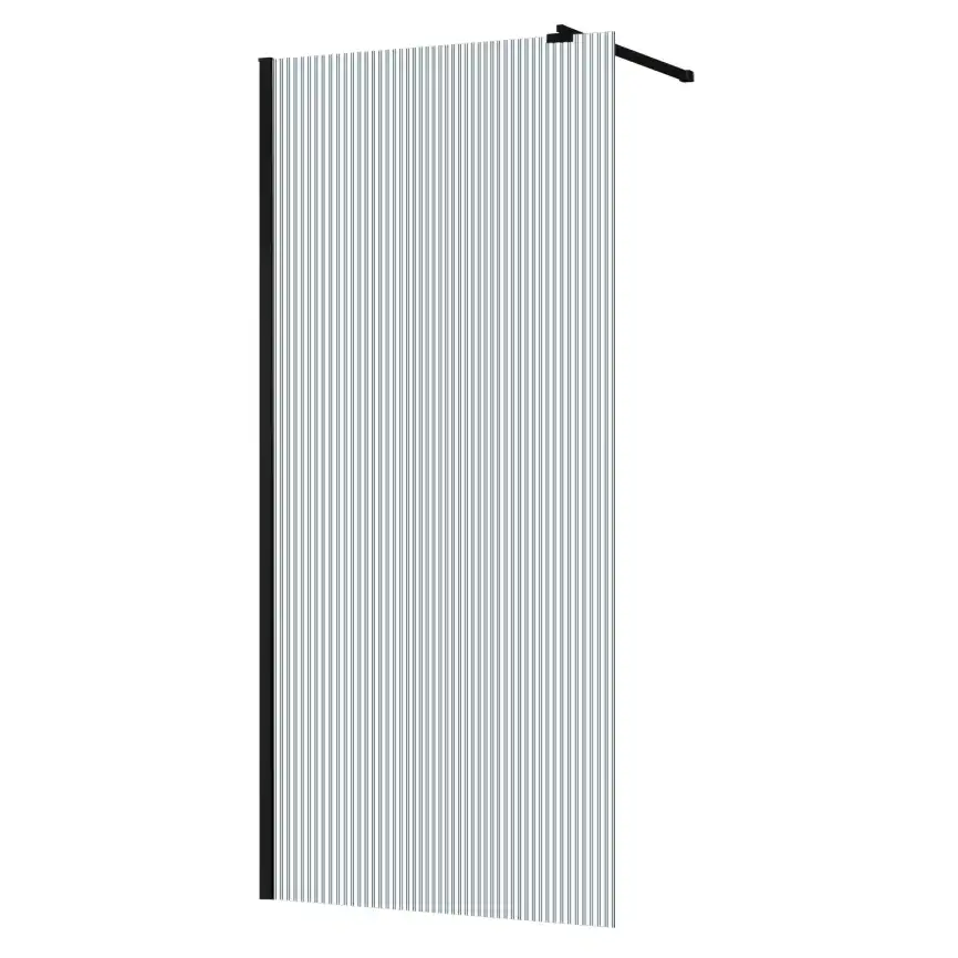 Душевая перегородка Azario 100 AZ-251-100-MB-CRF, профиль черный матовый, стекло Рифленое фото 2