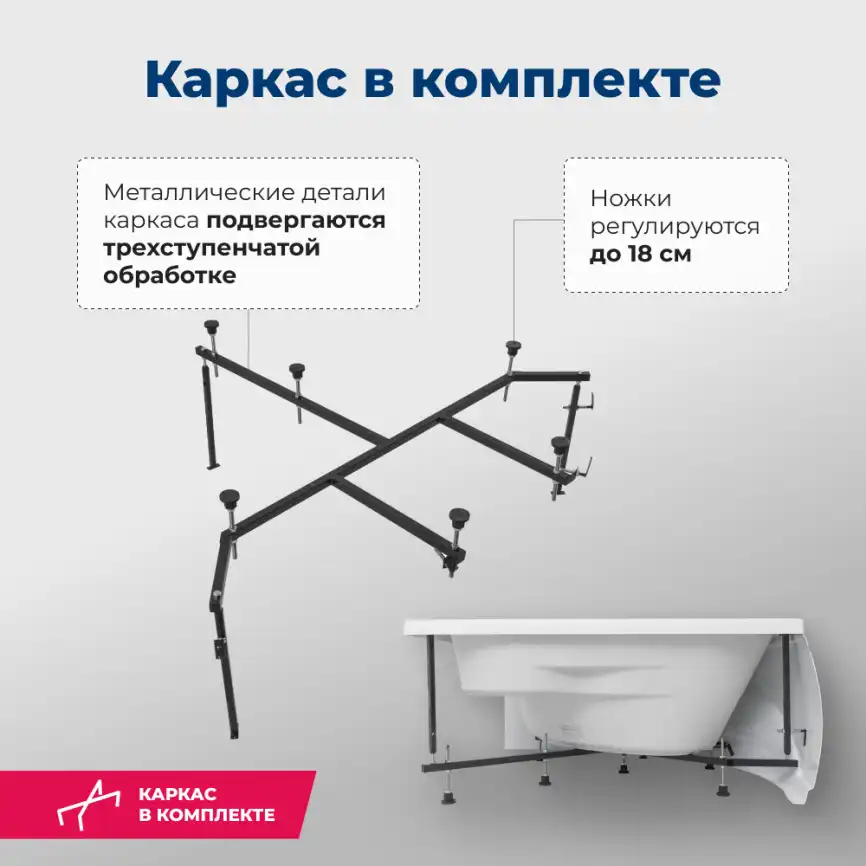 Акриловая ванна Aquanet Vitoria 130x130, 205371 фото 5