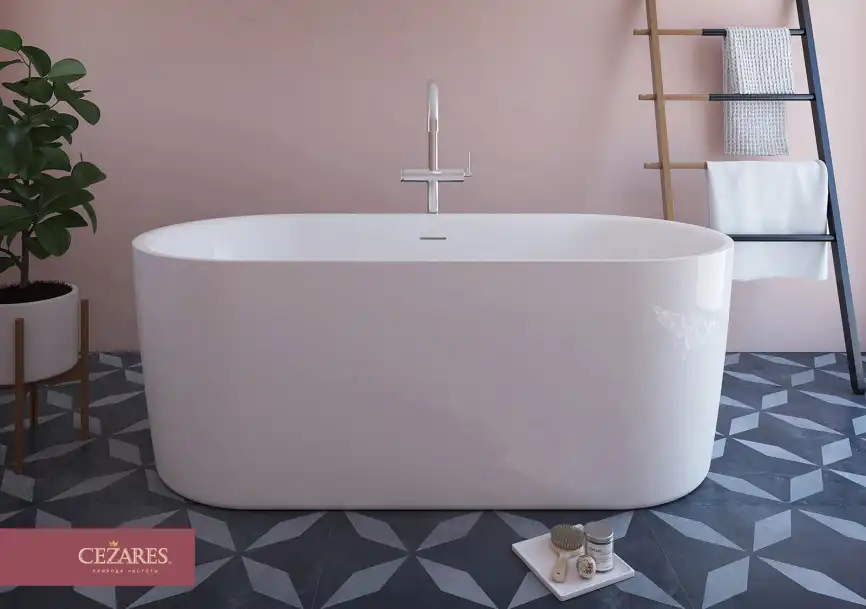 Акриловая ванна CEZARES METAURO-INT-Central-180-80-60, Белая фото 3